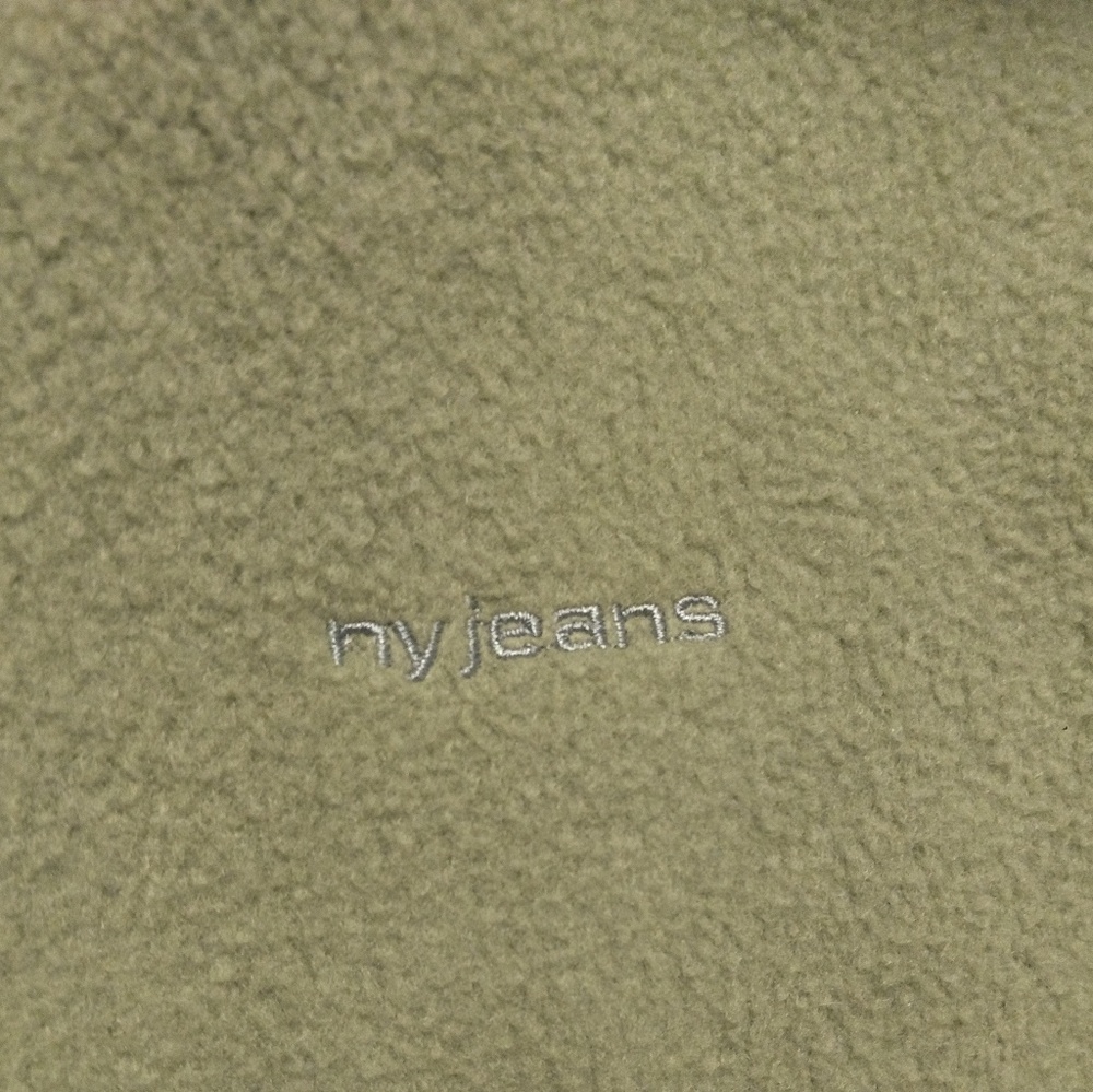 NY Jeans New York & Company Olive Fleece Zip Vest - Picture 5 of 8